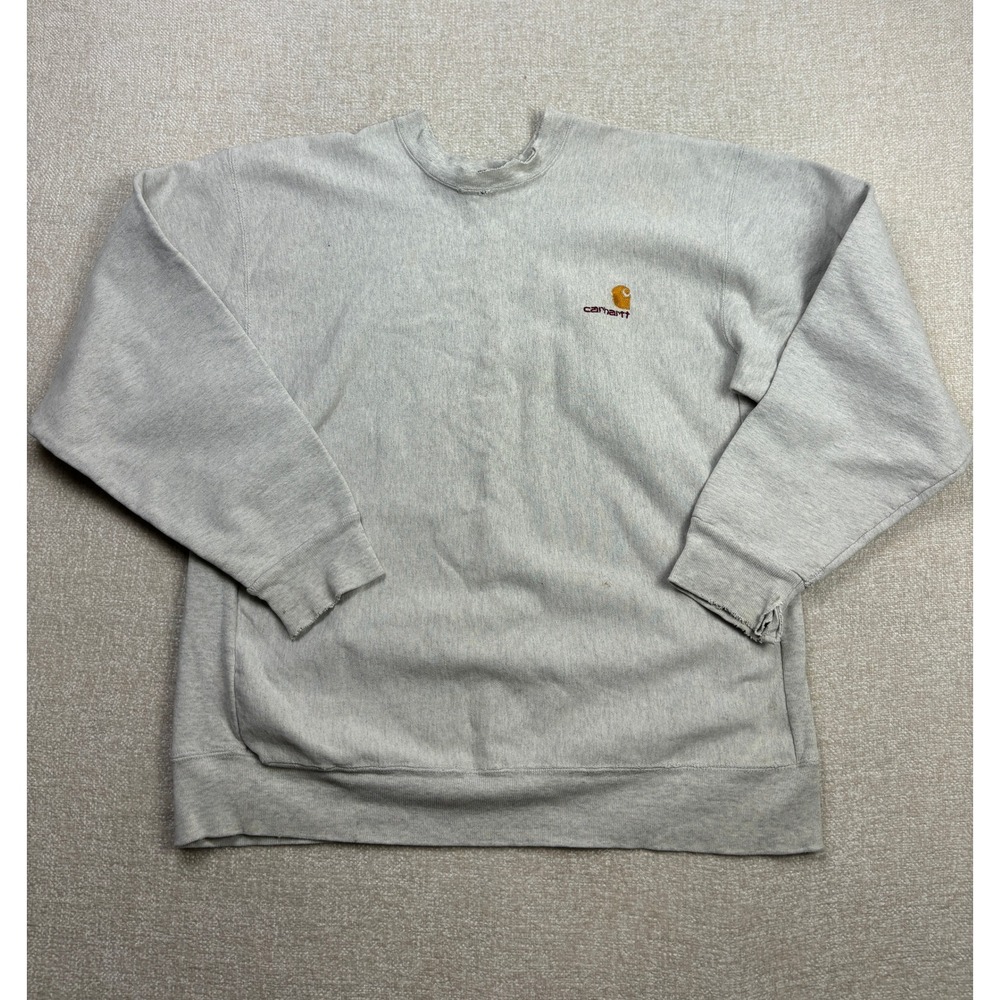 Vintage Carhartt Rugged Outdoor Wear Crewneck Sweatshirt Gray Mens XL Distressed